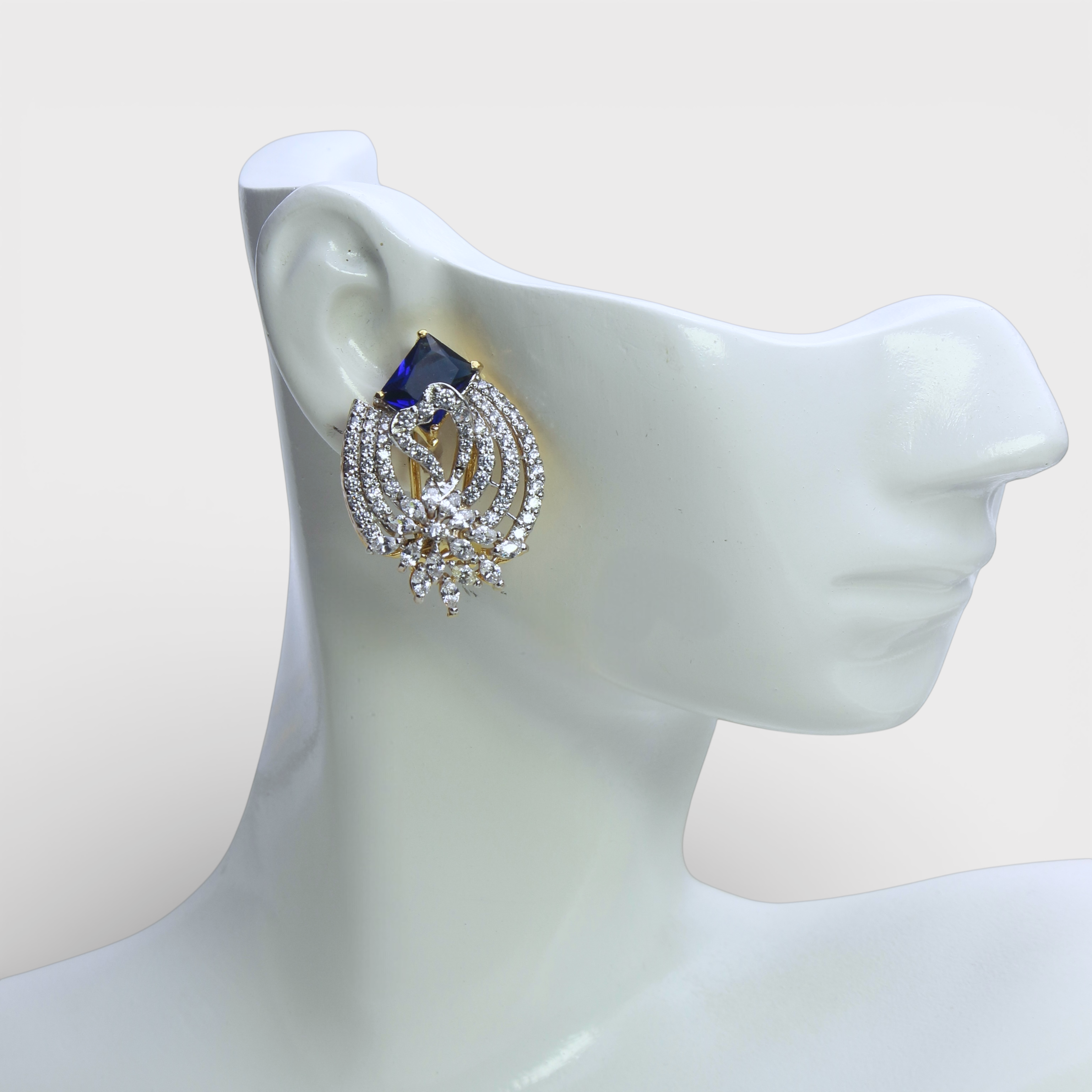 Sapphire Swan Studs