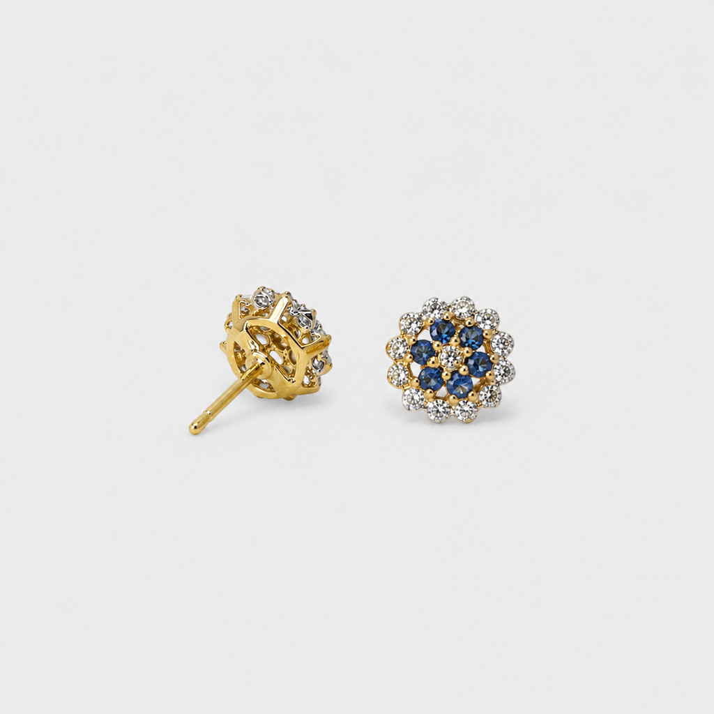 Sunlit Petal Studs (Sapphire)