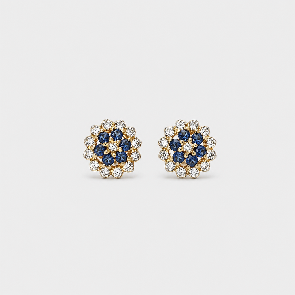 Sunlit Petal Studs (Sapphire)