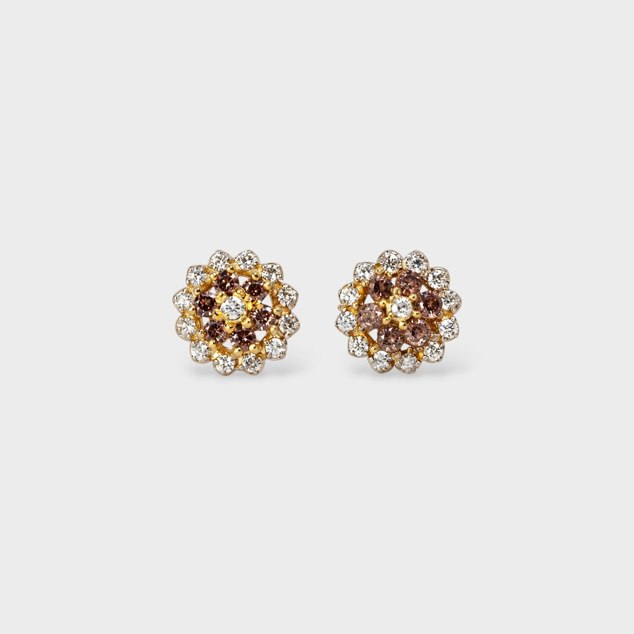 Sunlit Petal Studs (Champagne)