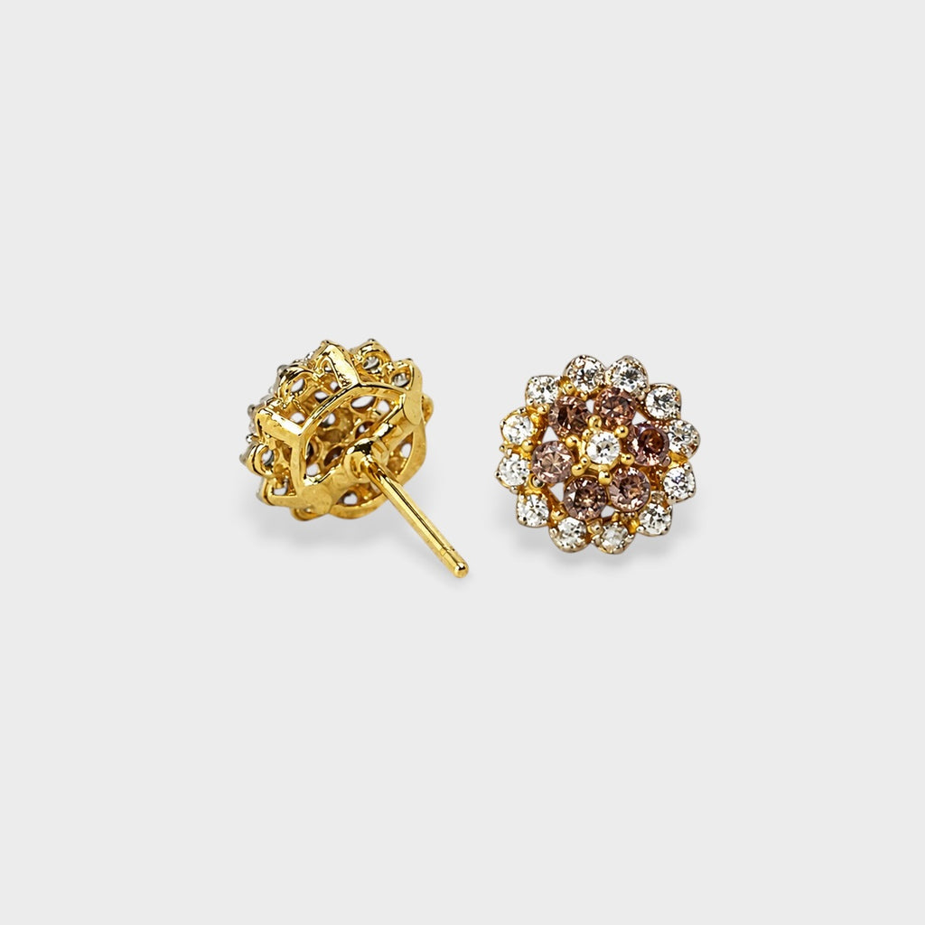 Sunlit Petal Studs (Champagne)