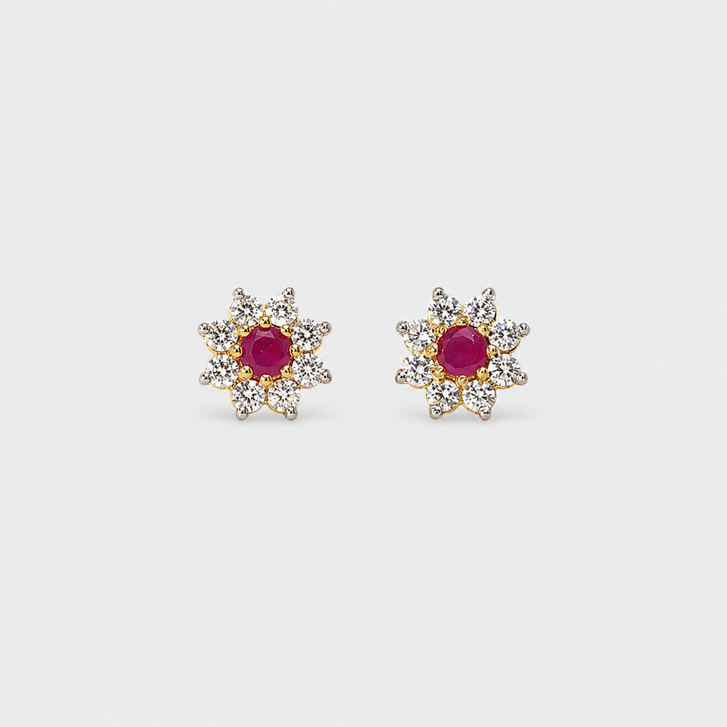 Ruby Starburst Studs