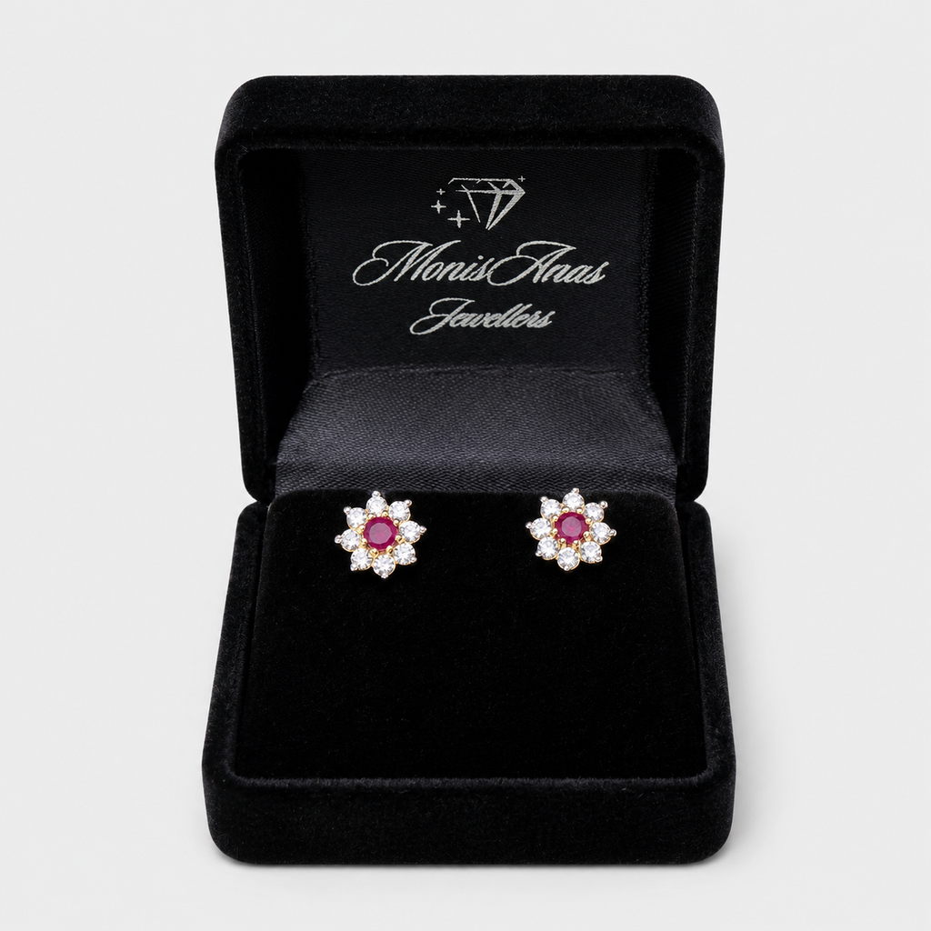 Ruby Starburst Studs