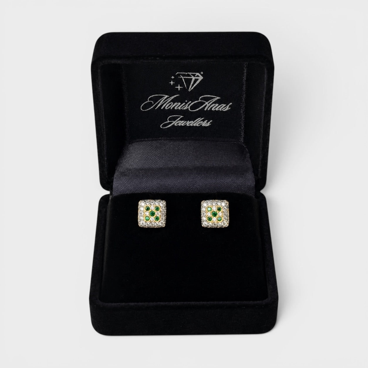Emerald Square Studs