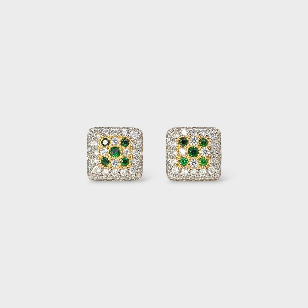 Emerald Square Studs