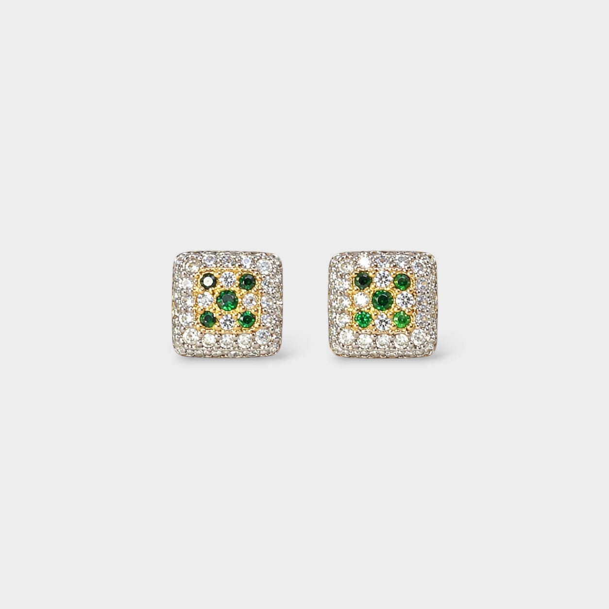 Emerald Square Studs