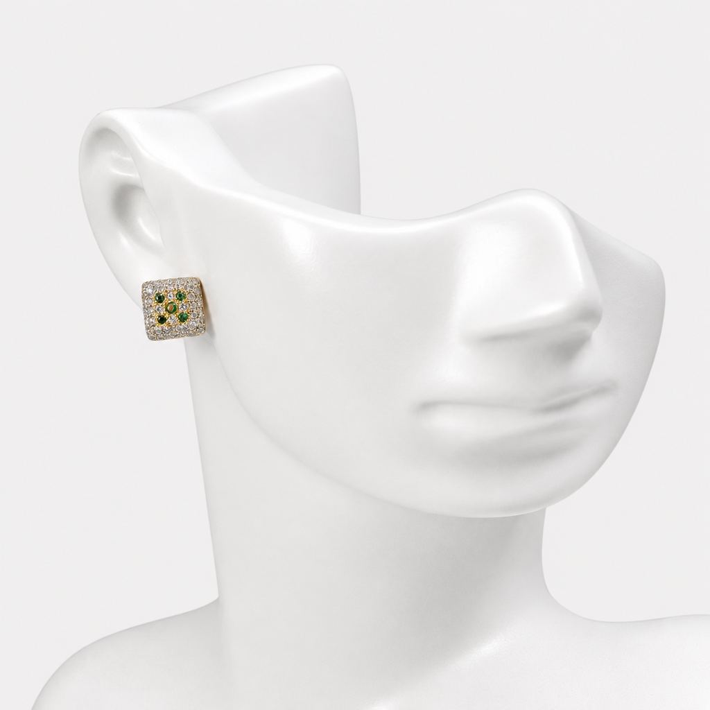 Emerald Square Studs