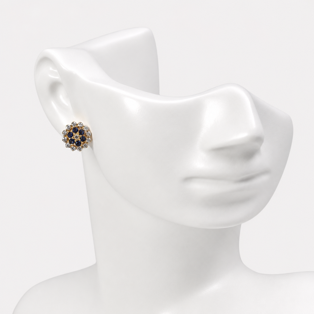 Sunlit Petal Studs (Sapphire)