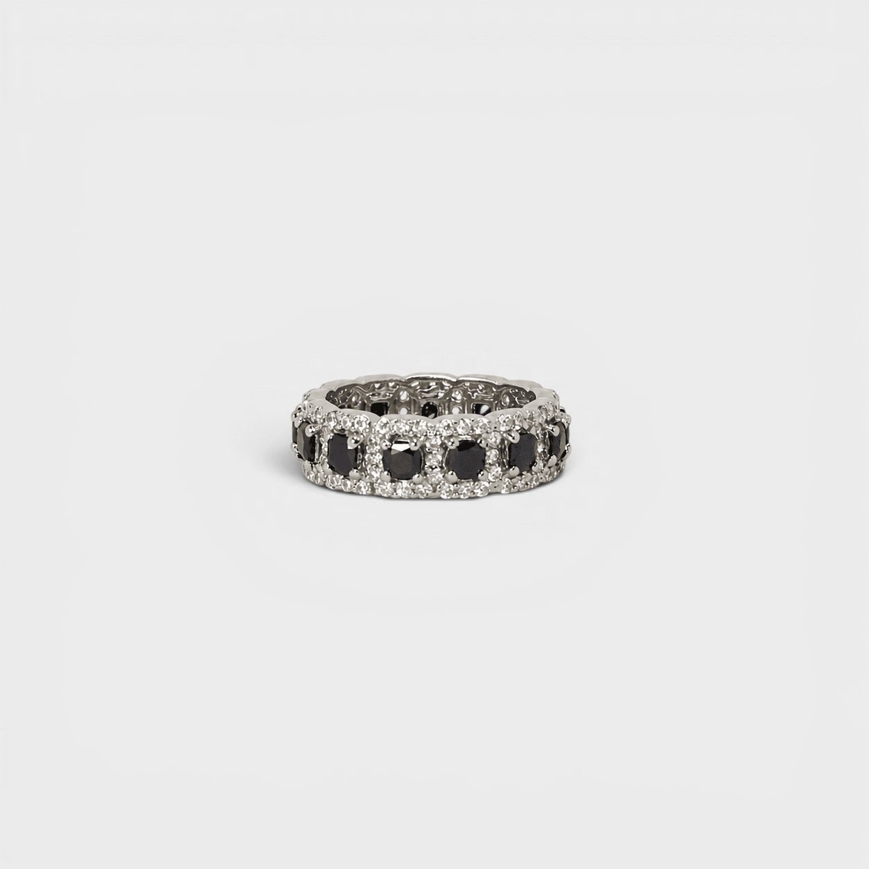 Black Sapphire Eternity Band Ring - Monis Anas Jewellers