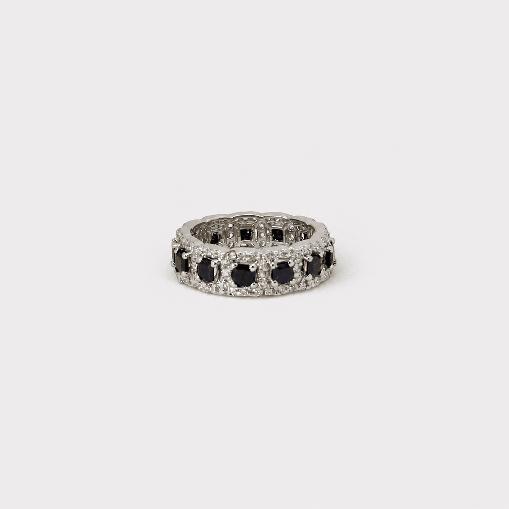 Black Sapphire Eternity Band Ring - Monis Anas Jewellers
