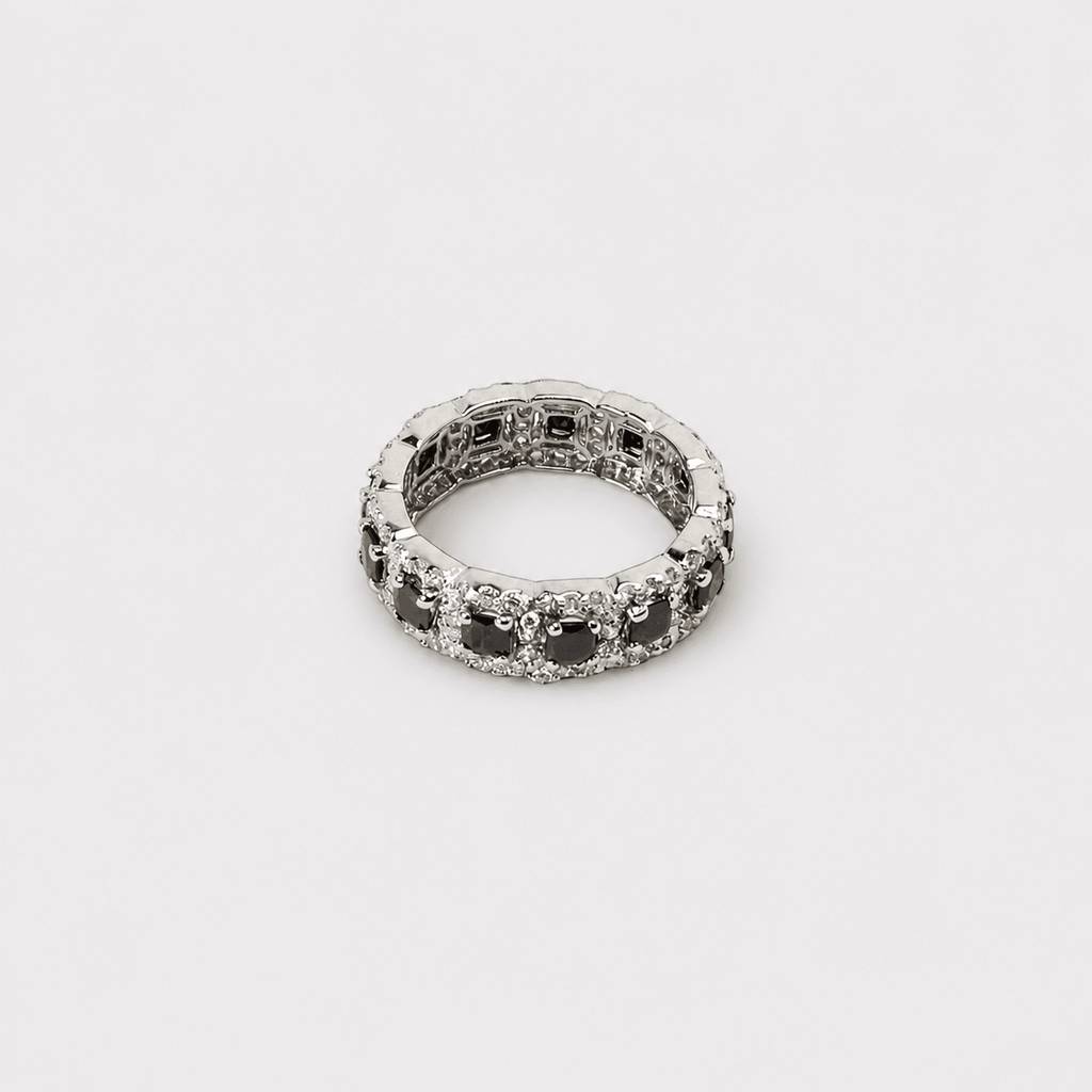Black Sapphire Eternity Band Ring - Monis Anas Jewellers