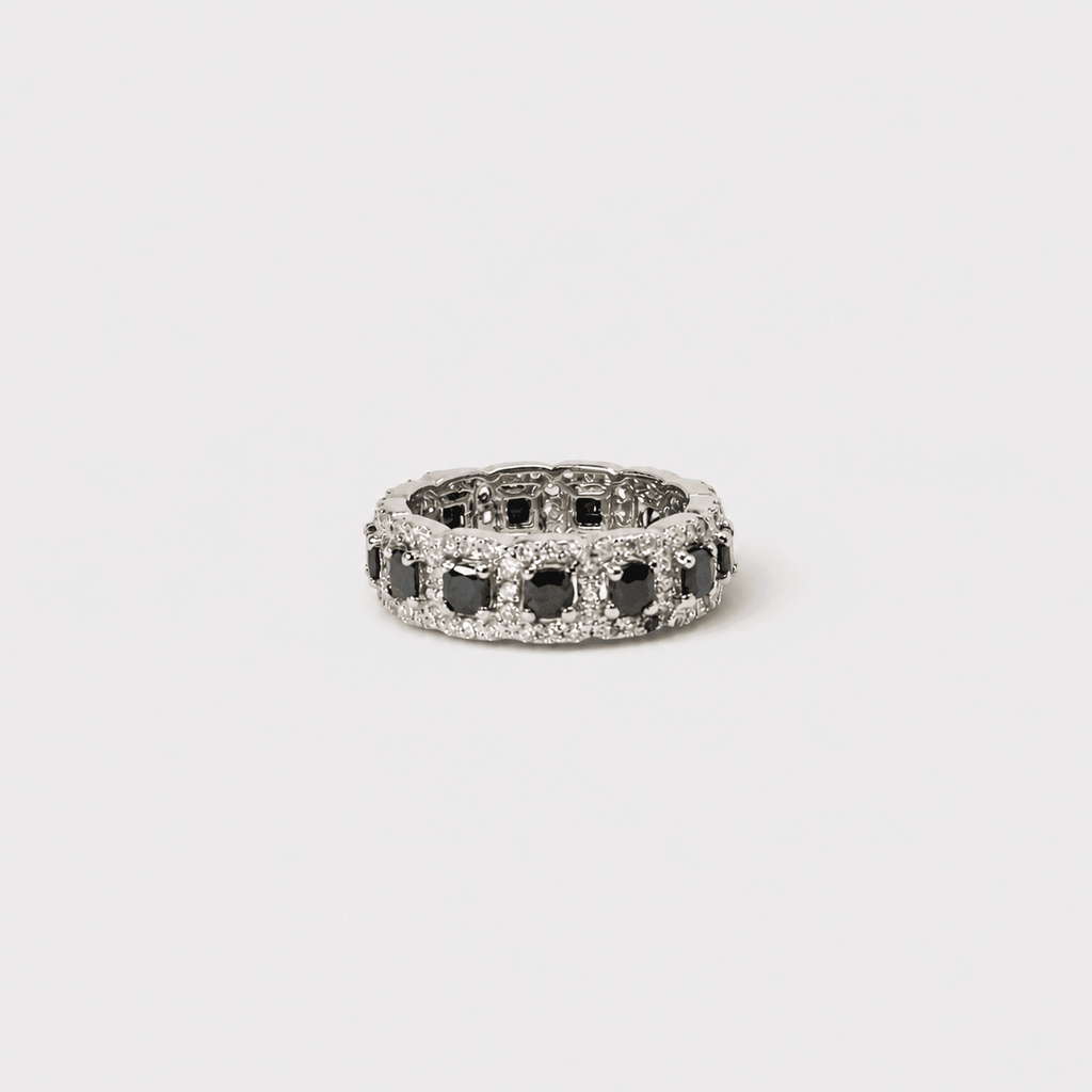 Black Sapphire Eternity Band Ring - Monis Anas Jewellers