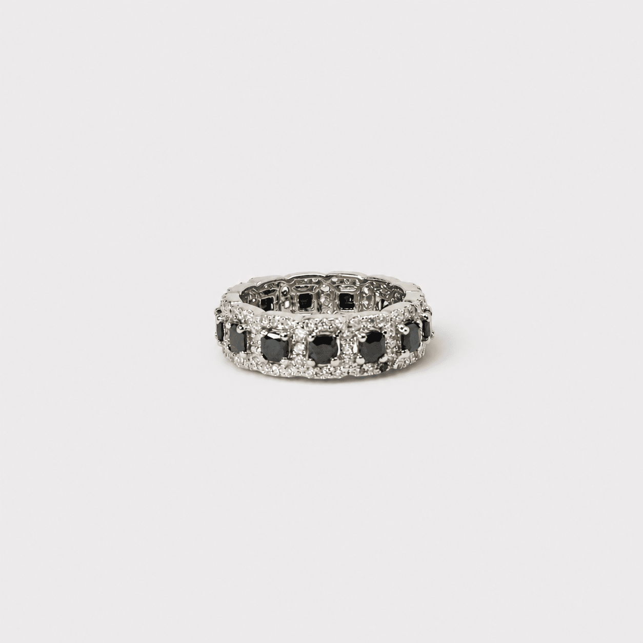 Black Sapphire Eternity Band Ring - Monis Anas Jewellers