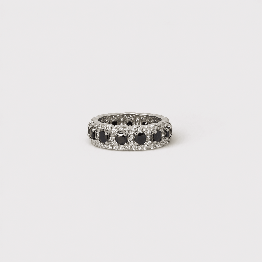 Black Sapphire Eternity Band Ring - Monis Anas Jewellers
