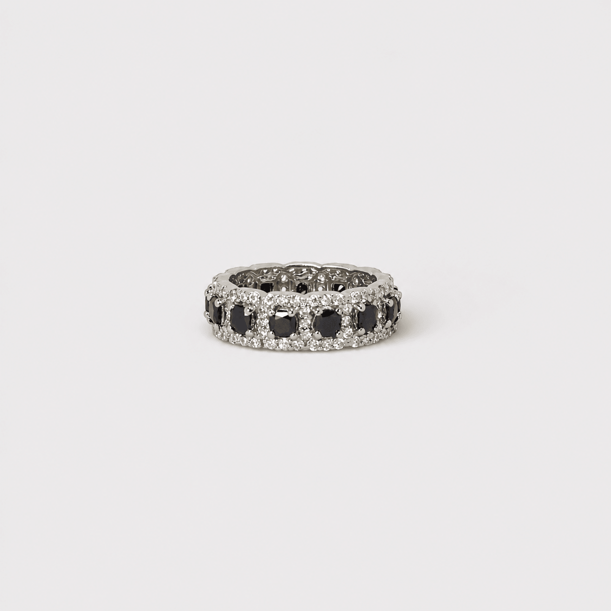 Black Sapphire Eternity Band Ring - Monis Anas Jewellers