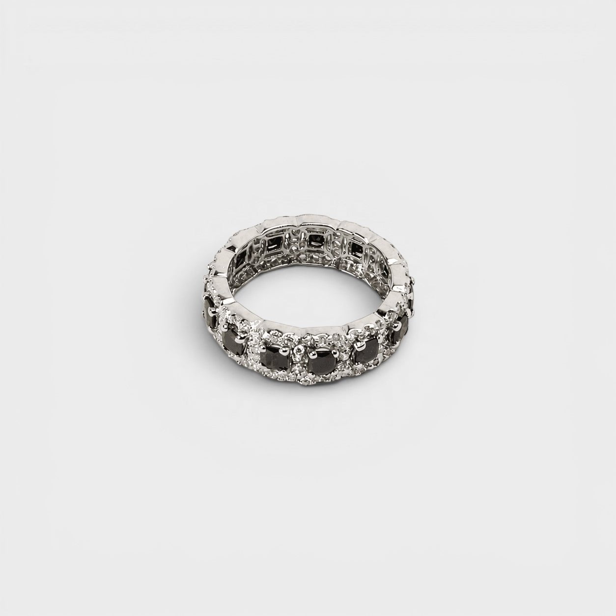 Black Sapphire Eternity Band Ring - Monis Anas Jewellers