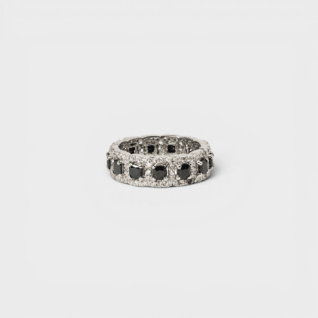 Black Sapphire Eternity Band Ring - Monis Anas Jewellers