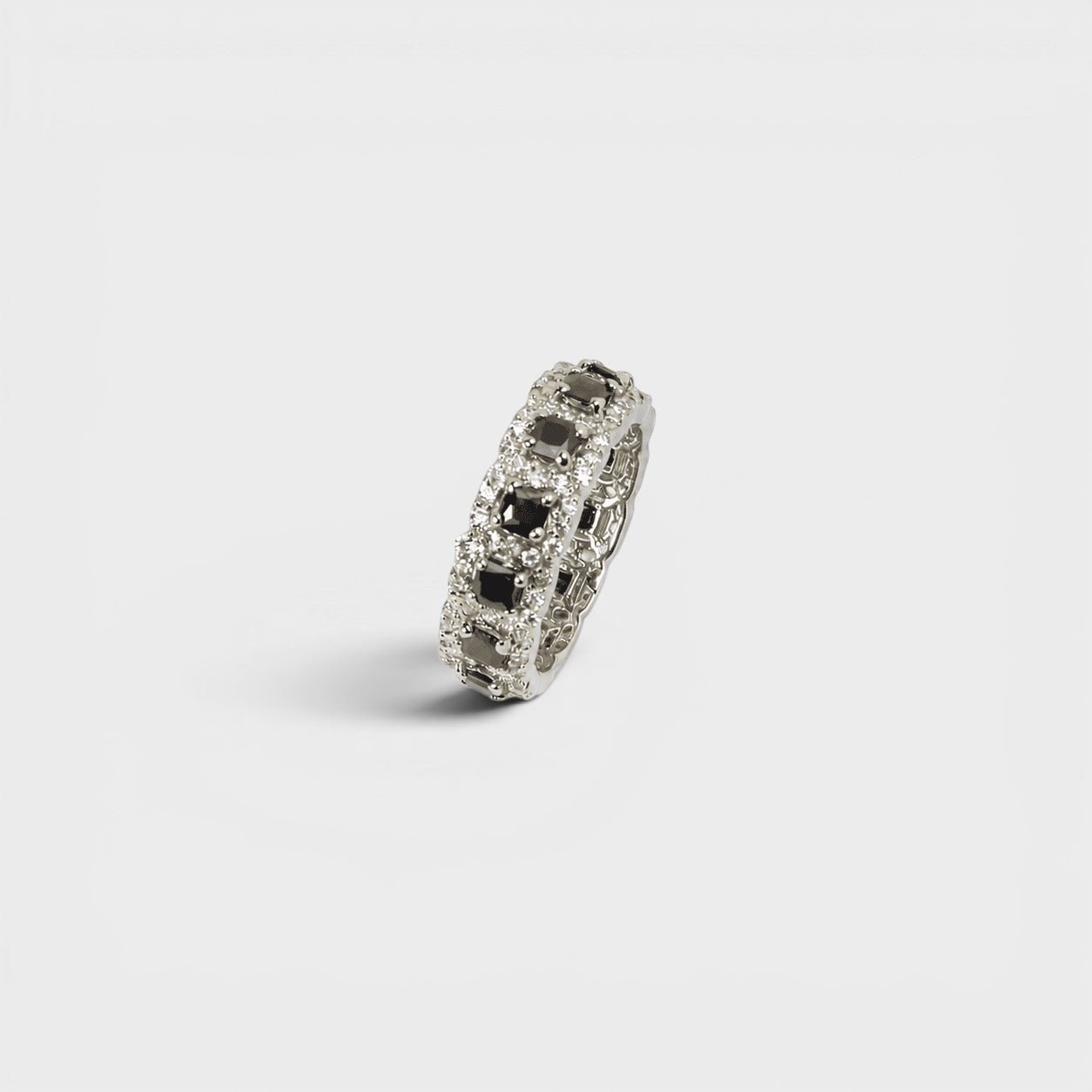 Black Sapphire Eternity Band Ring - Monis Anas Jewellers