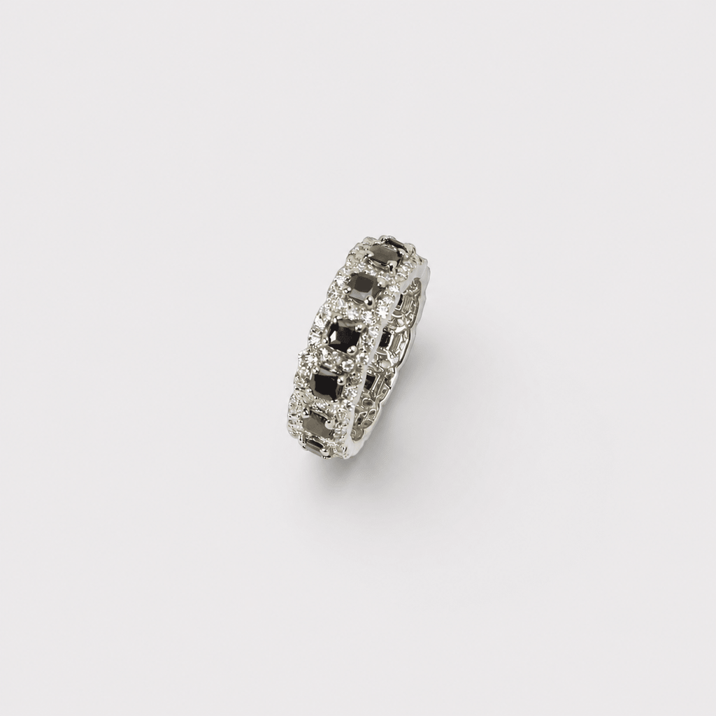 Black Sapphire Eternity Band Ring - Monis Anas Jewellers
