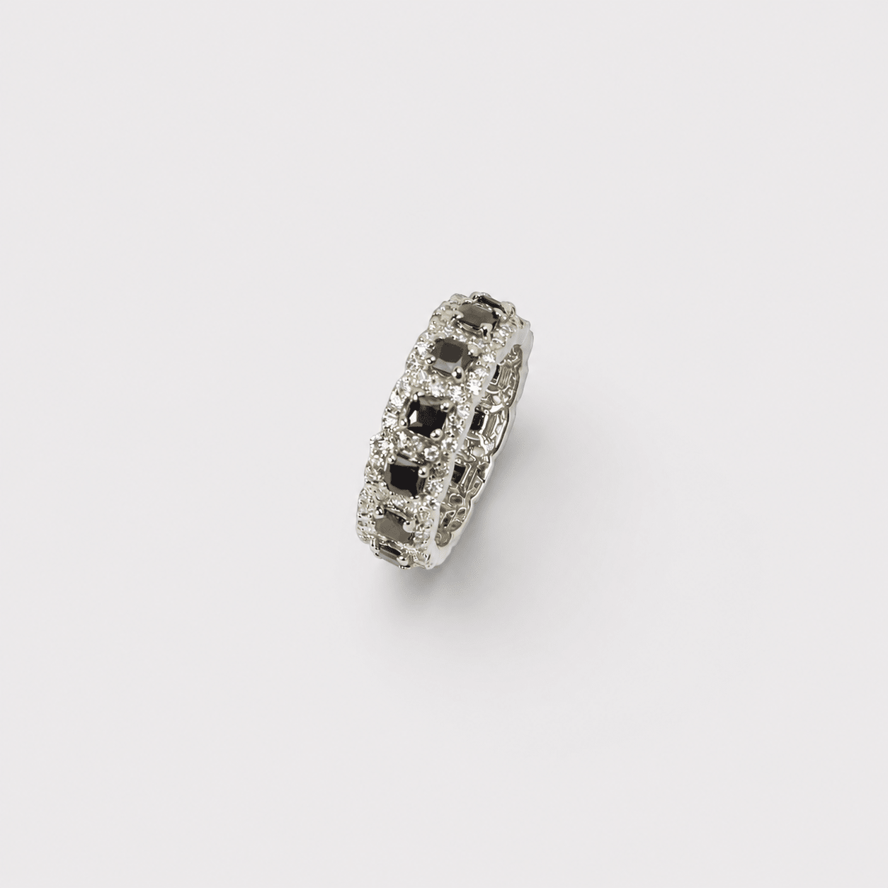 Black Sapphire Eternity Band Ring - Monis Anas Jewellers