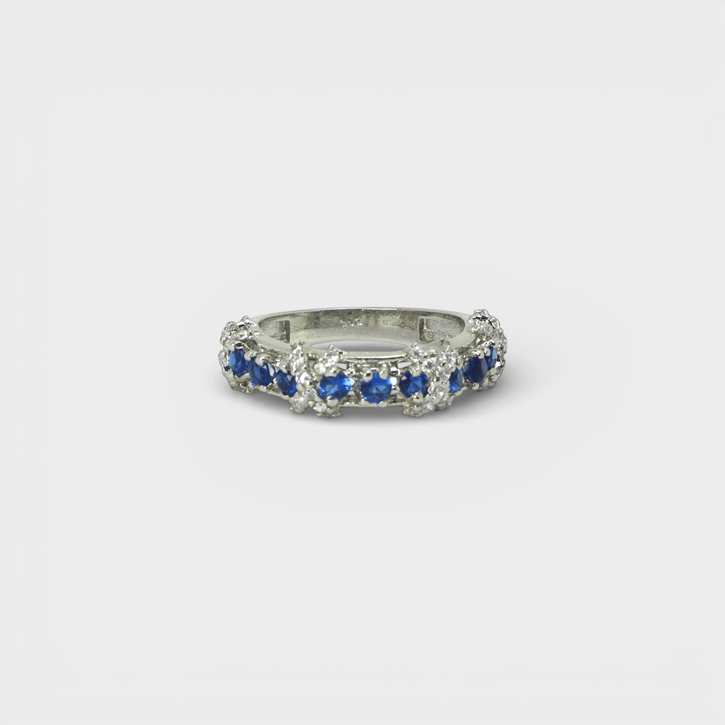 Blue Sapphire Eternity Band Ring - Monis Anas Jewellers