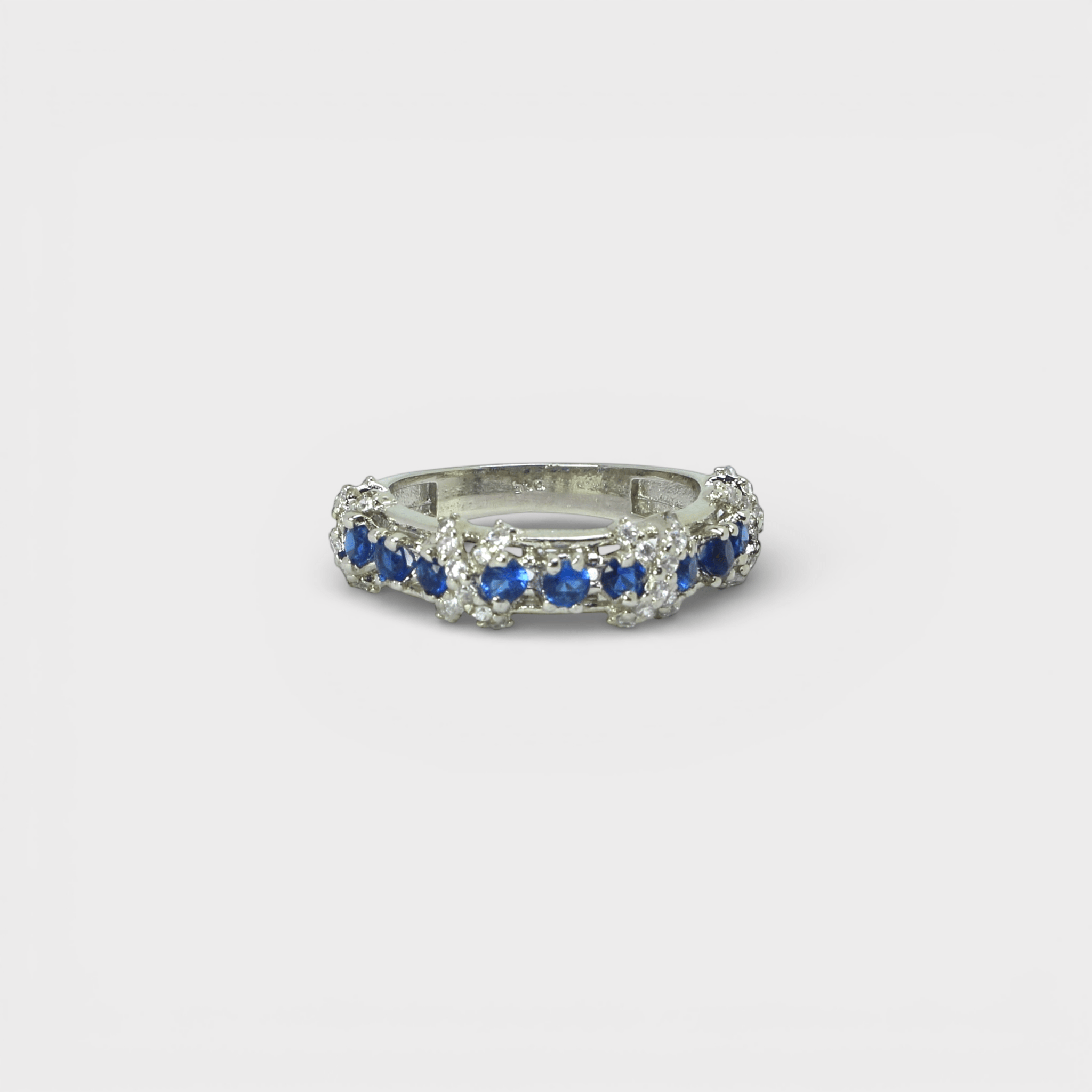 Blue Sapphire Eternity Band Ring - Monis Anas Jewellers