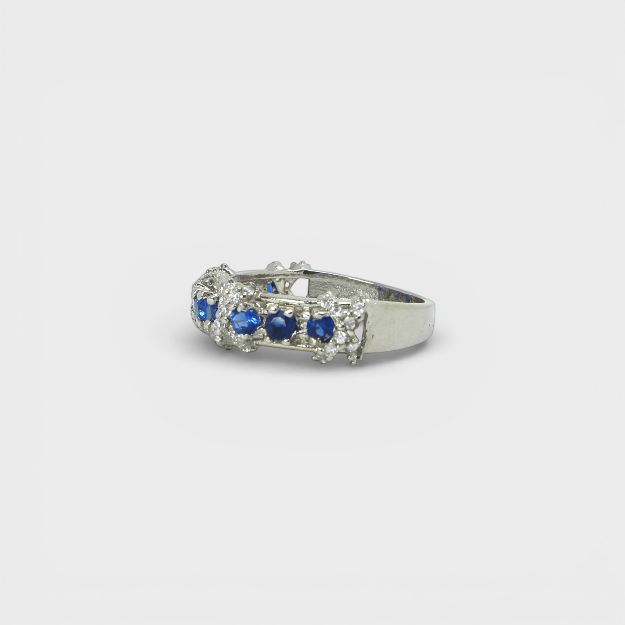 Blue Sapphire Eternity Band Ring - Monis Anas Jewellers