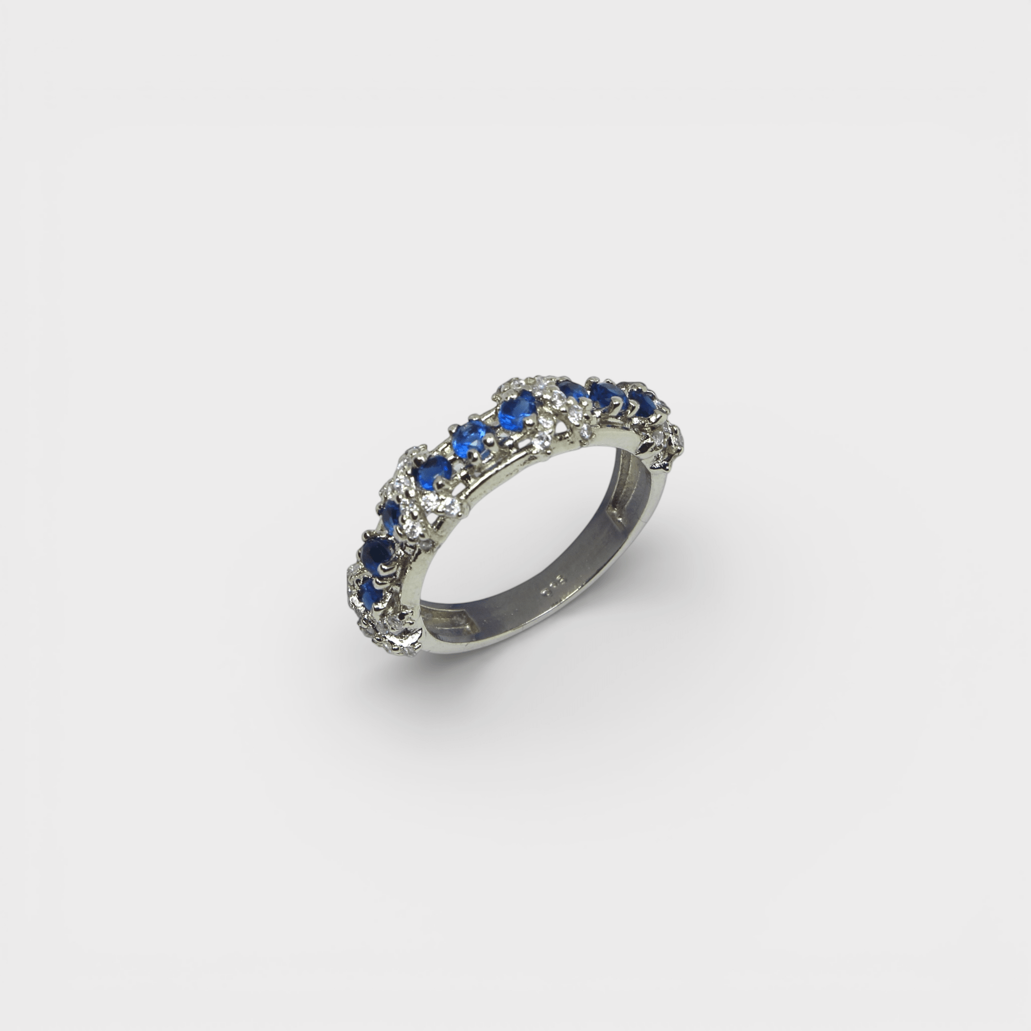 Blue Sapphire Eternity Band Ring - Monis Anas Jewellers