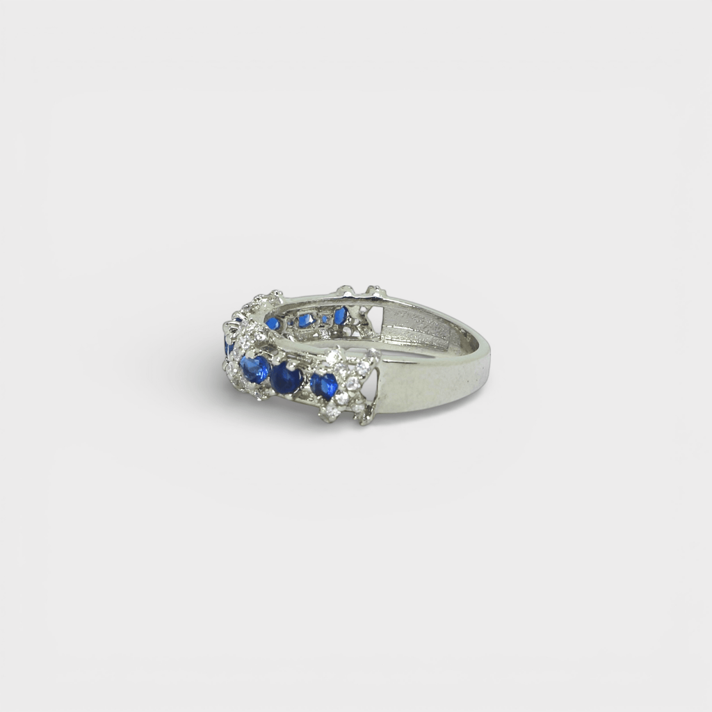Blue Sapphire Eternity Band Ring - Monis Anas Jewellers