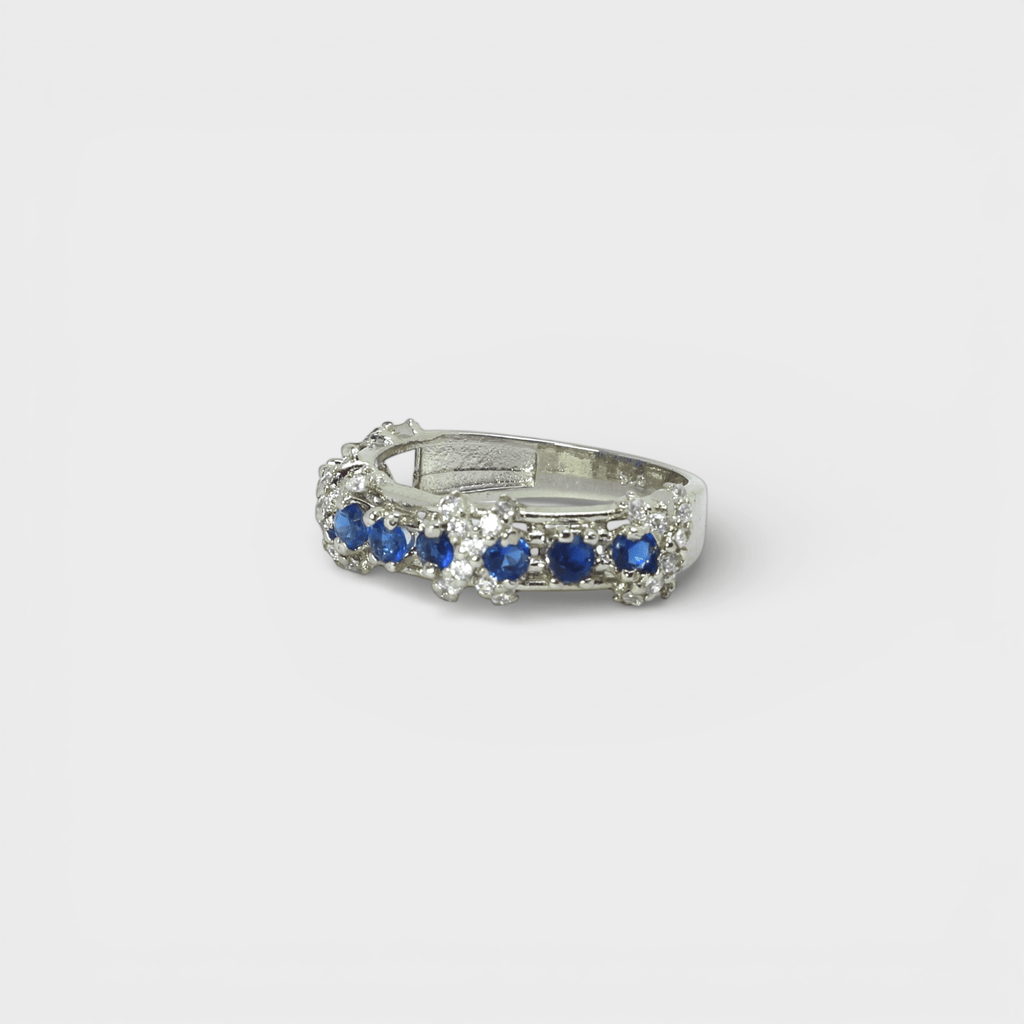Blue Sapphire Eternity Band Ring - Monis Anas Jewellers