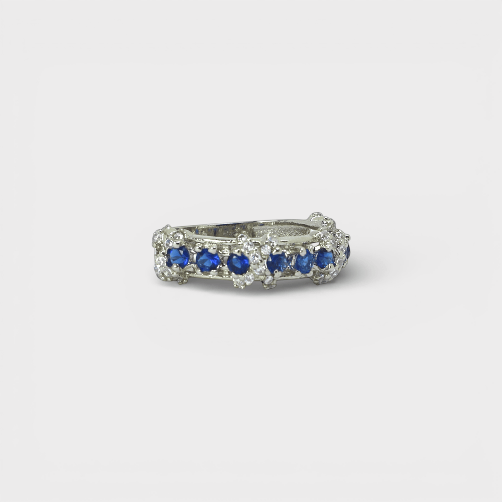 Blue Sapphire Eternity Band Ring - Monis Anas Jewellers