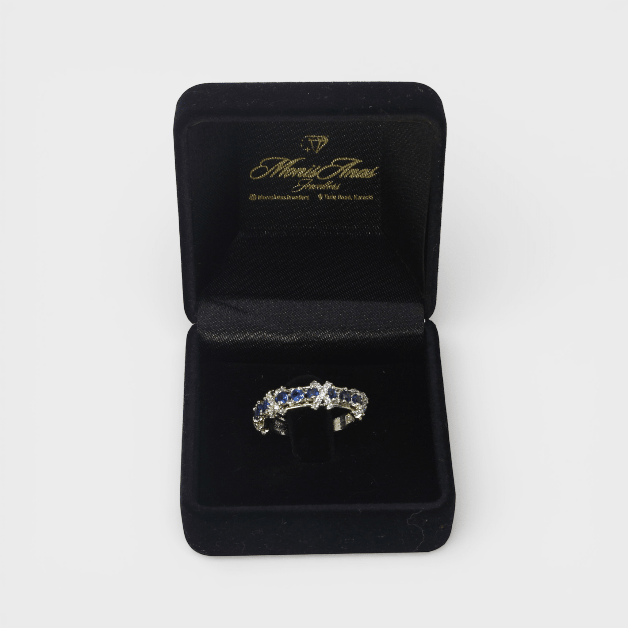 Blue Sapphire Eternity Band Ring - Monis Anas Jewellers