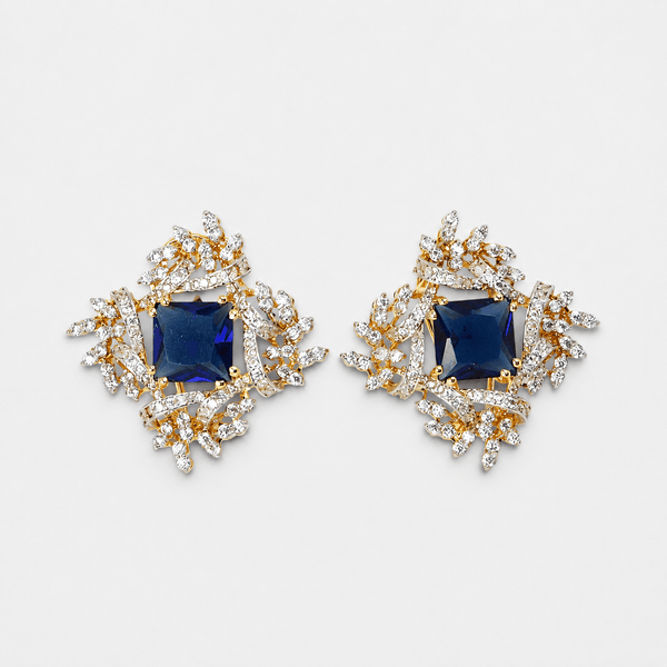 Blue Starburst Statement Studs