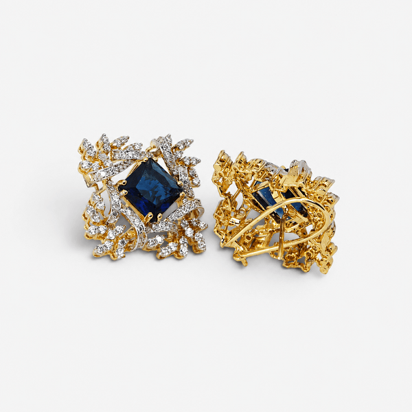 Blue Starburst Statement Studs