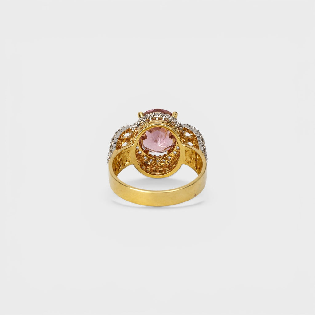 Blush Oval Halo Ring - Monis Anas Jewellers
