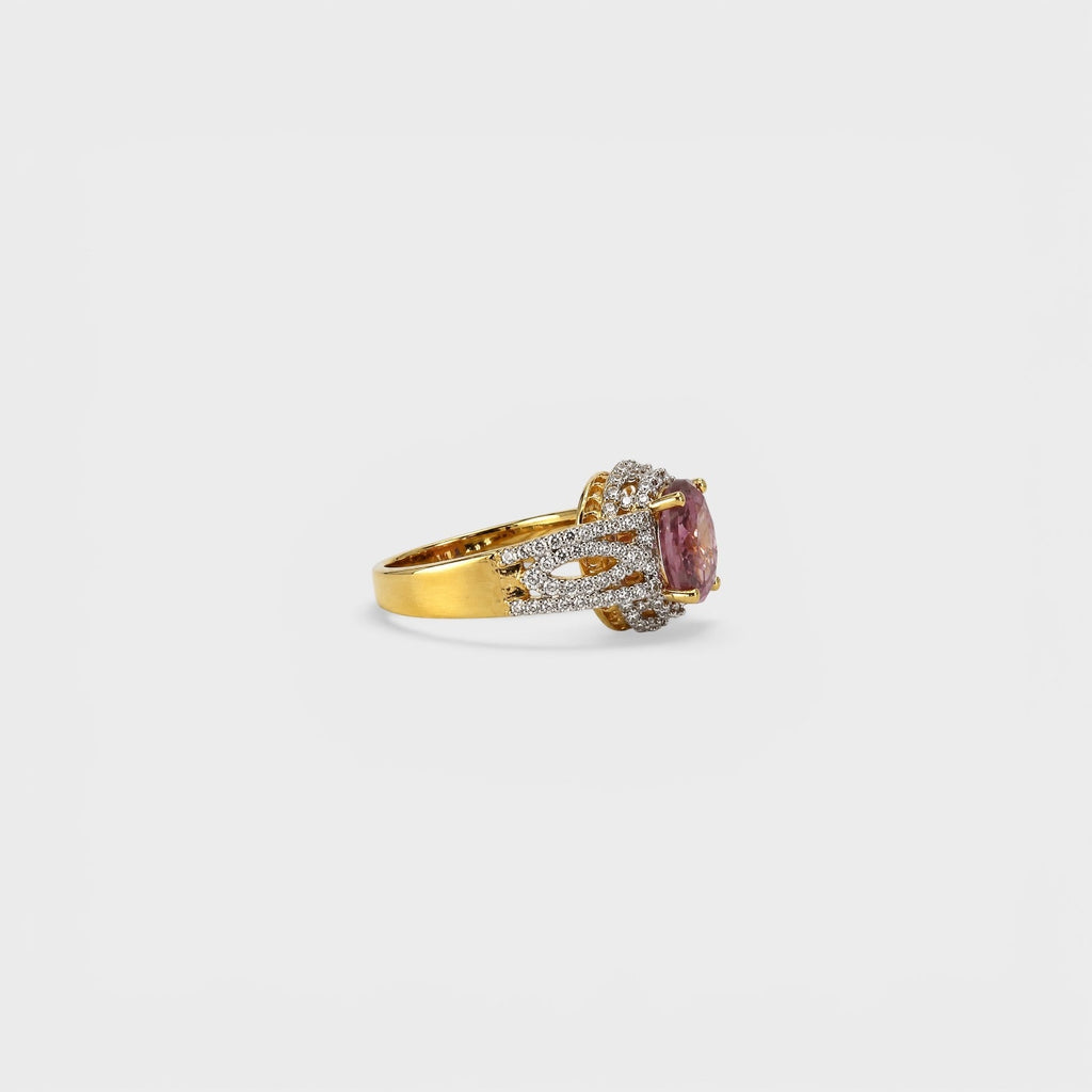 Blush Oval Halo Ring - Monis Anas Jewellers