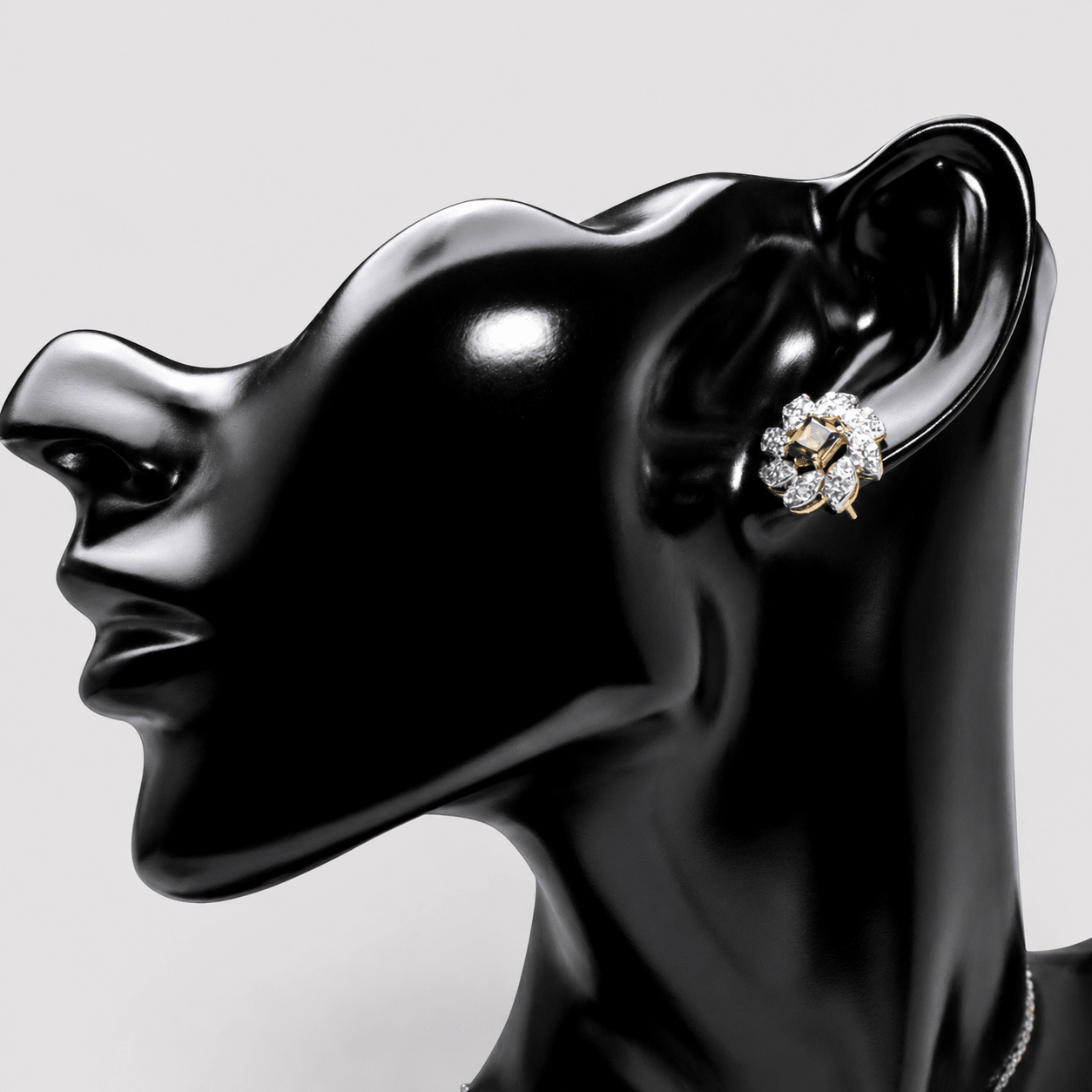 Champagne Zircon Pearl Floral Set – Pendant & Earrings - Monis Anas Jewellers