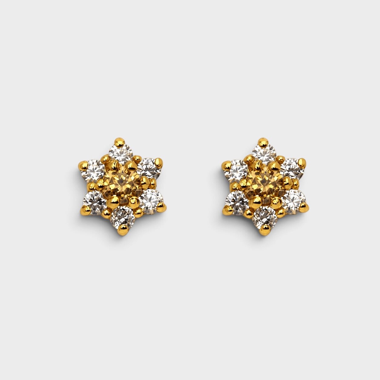 Champagne Zircon Starburst Mini Set - Monis Anas Jewellers
