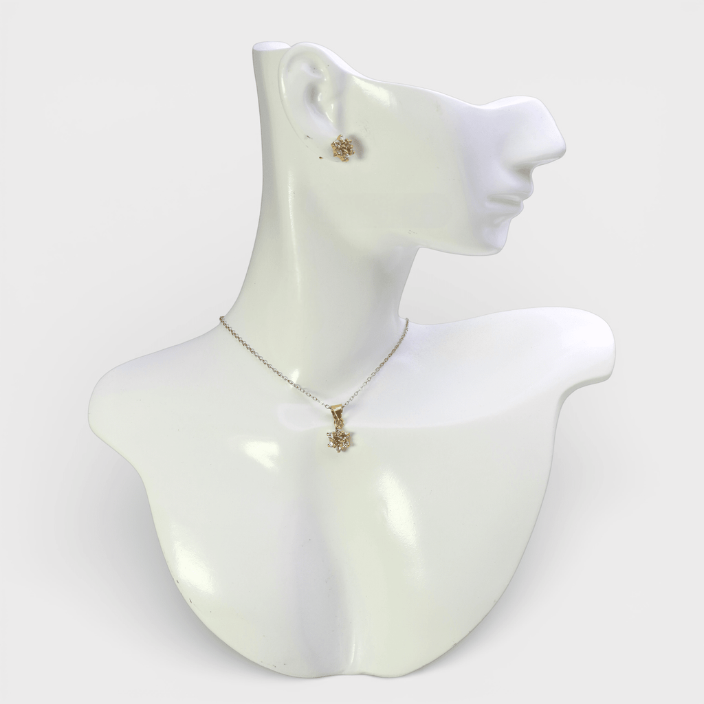 Champagne Zircon Starburst Set - Monis Anas Jewellers