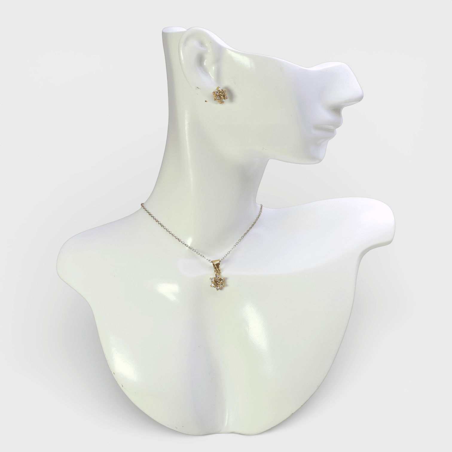Champagne Zircon Starburst Set - Monis Anas Jewellers