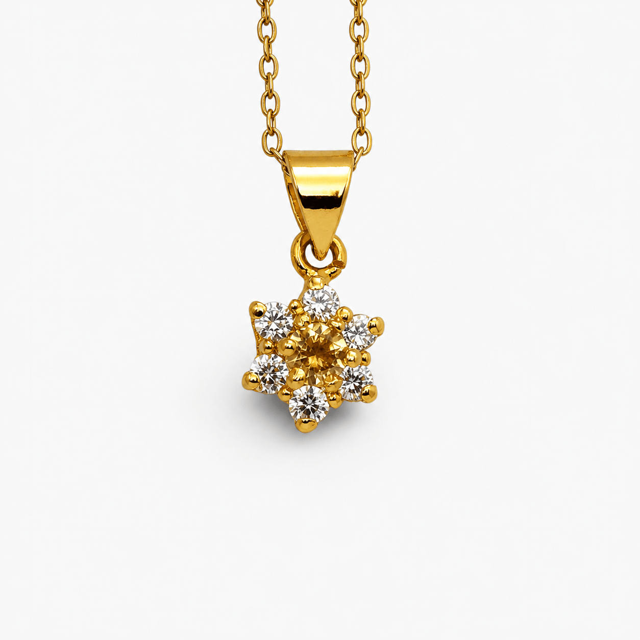 Champagne Zircon Starburst Set - Monis Anas Jewellers