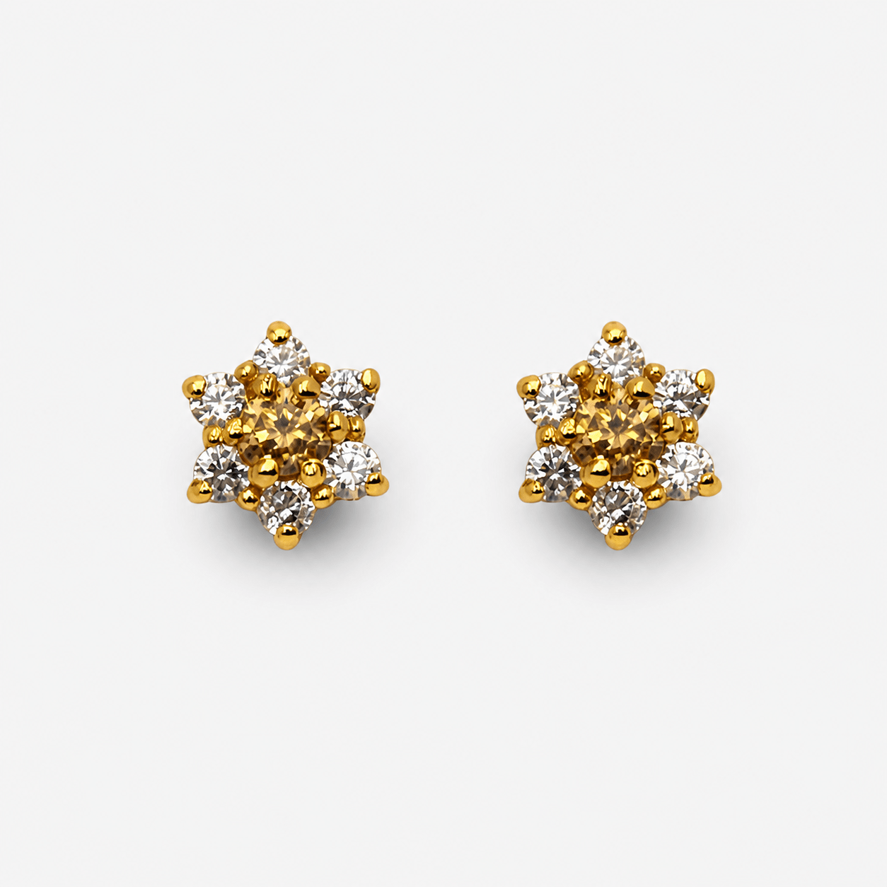 Champagne Zircon Starburst Set - Monis Anas Jewellers