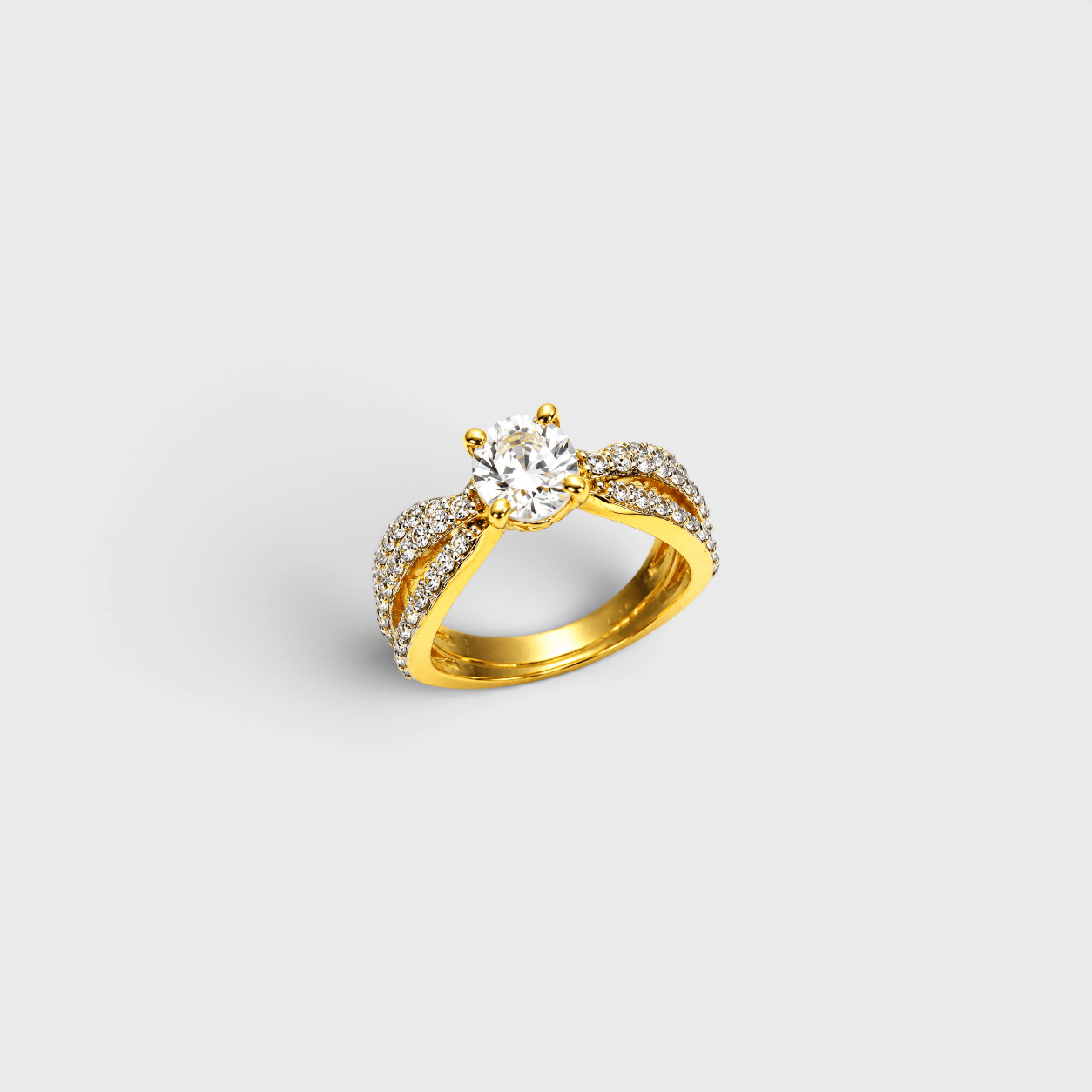 Cognac Zircon Floral Solitaire Ring - Monis Anas Jewellers
