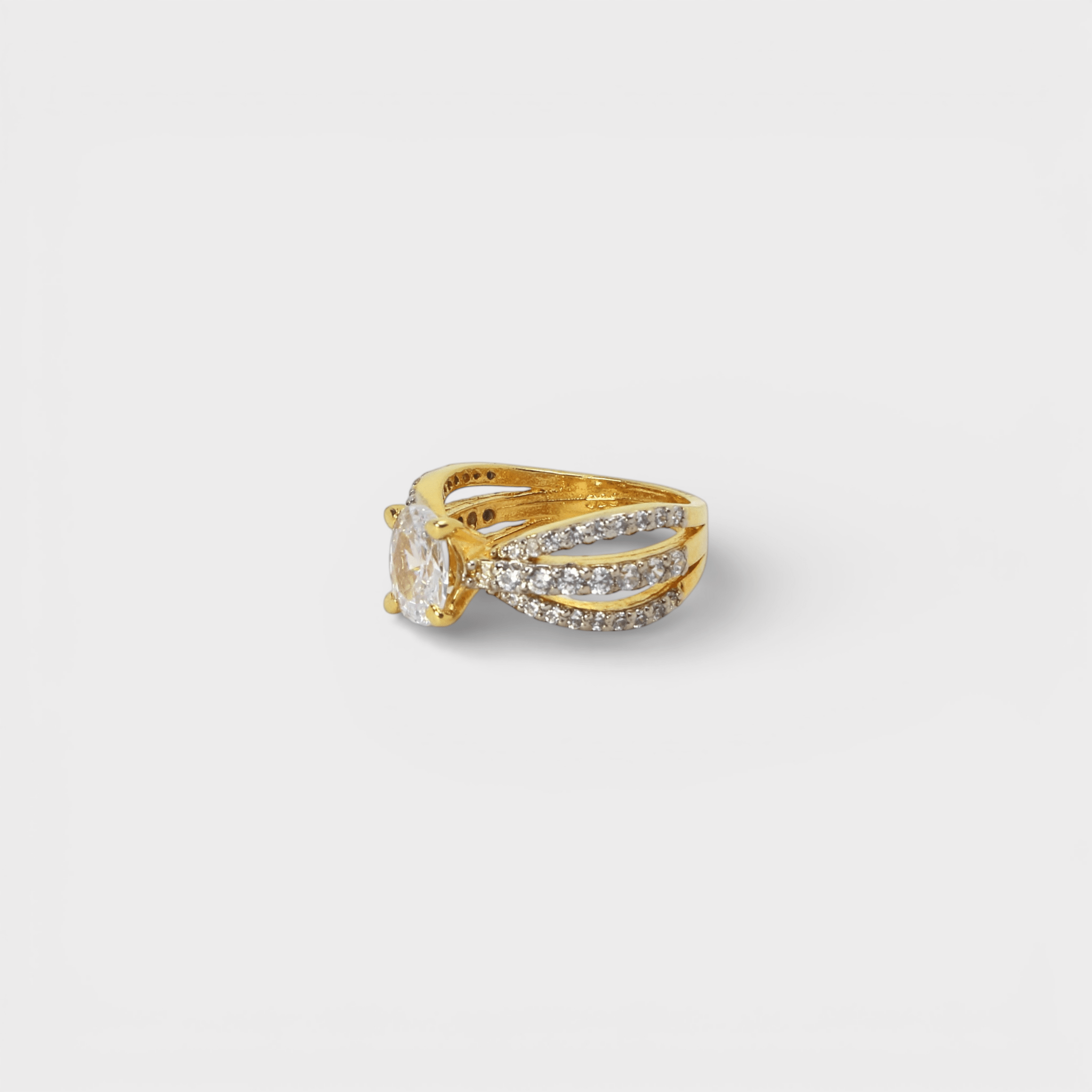 Cognac Zircon Floral Solitaire Ring - Monis Anas Jewellers