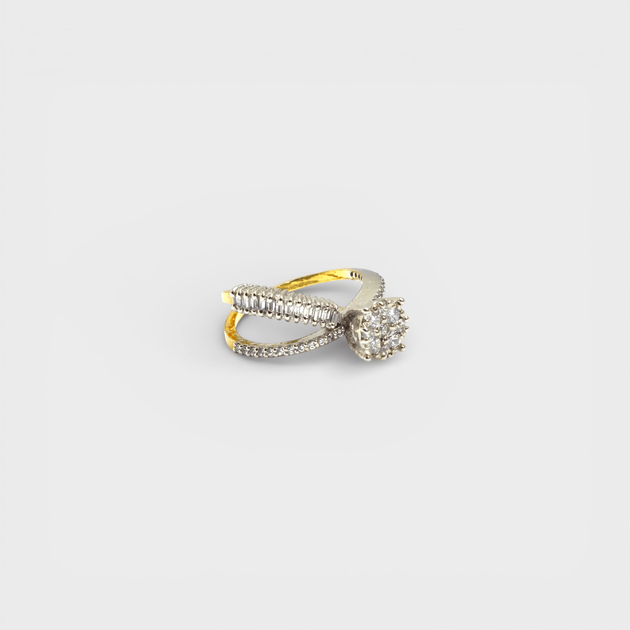 Crossover Halo Ring - Monis Anas Jewellers