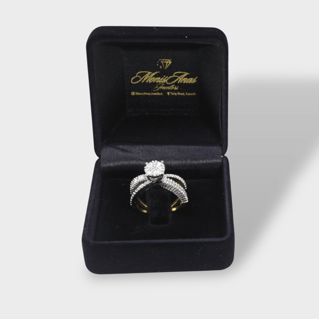 Crossover Halo Ring - Monis Anas Jewellers