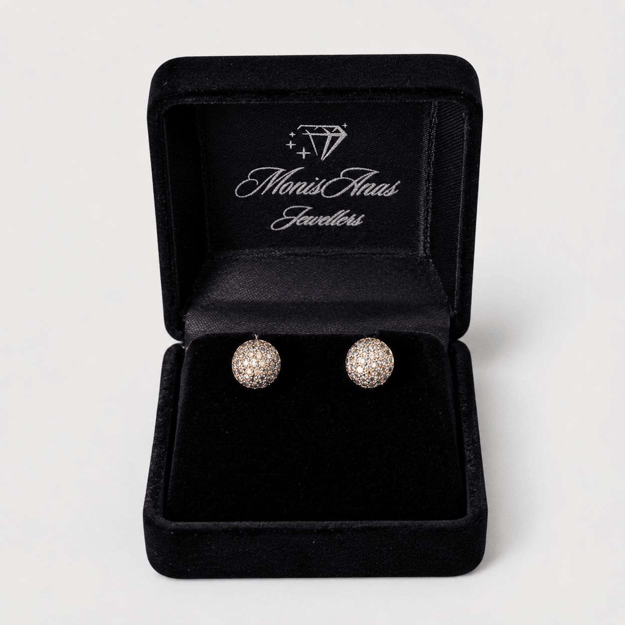 Crystal Dome Studs - Monis Anas Jewellers