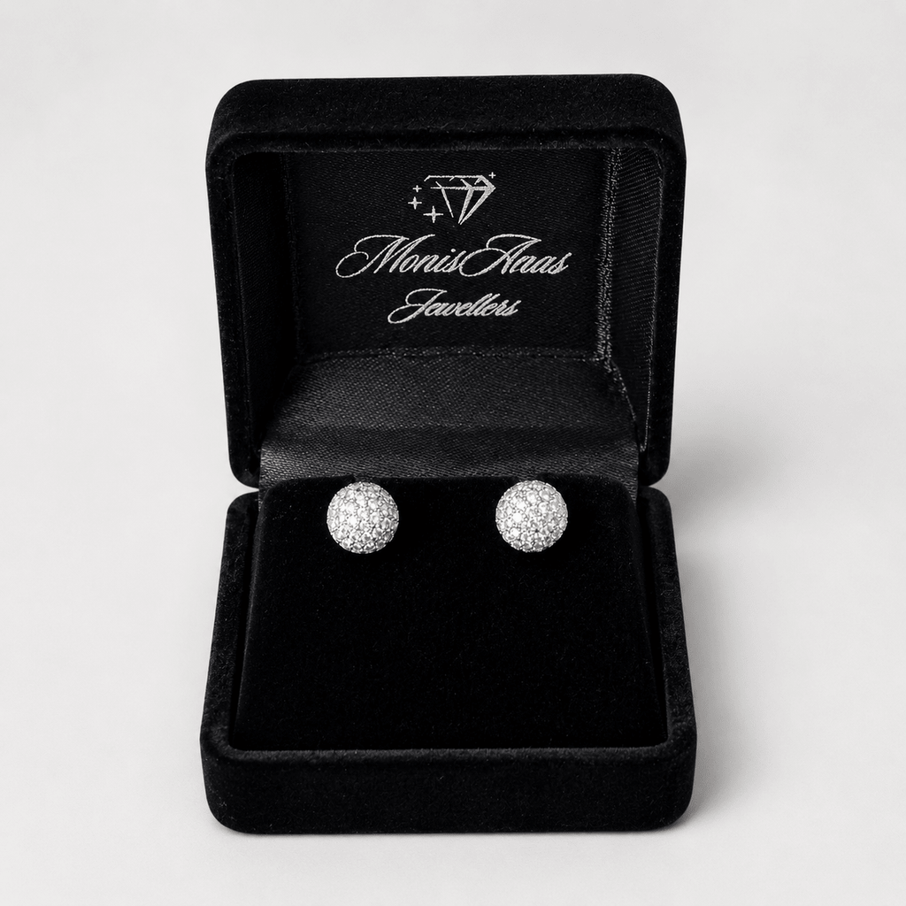 Crystal Dome Studs - Monis Anas Jewellers