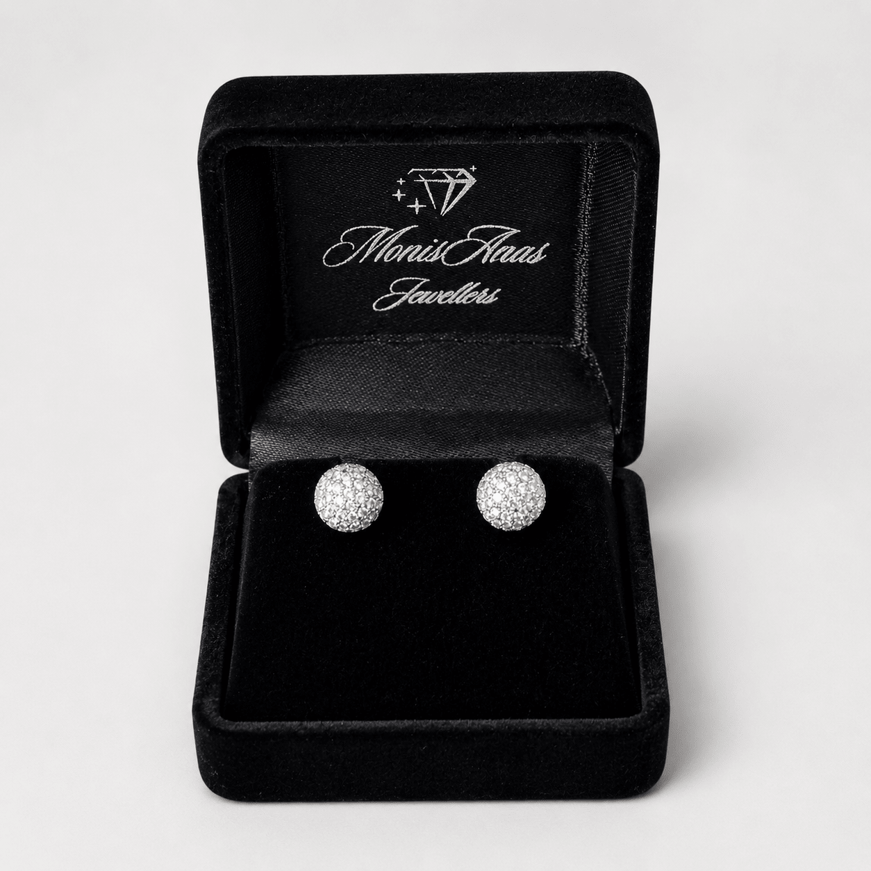 Crystal Dome Studs - Monis Anas Jewellers