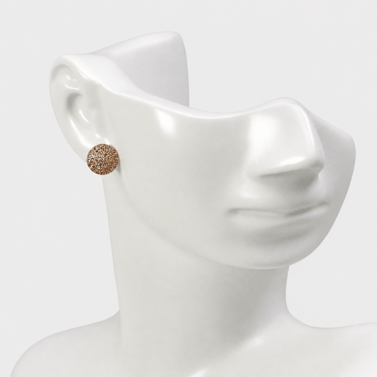Crystal Dome Studs (Champagne) - Monis Anas Jewellers